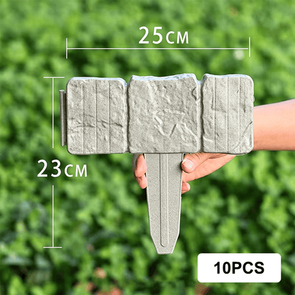 🌻High-quality, durable simulated stone garden fence🌻Stone-effect garden fence