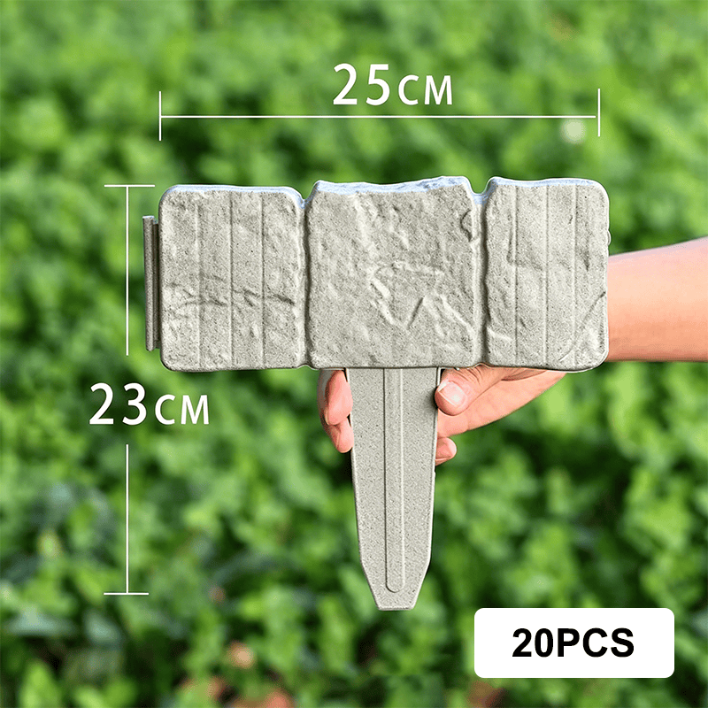 🌻High-quality, durable simulated stone garden fence🌻Stone-effect garden fence