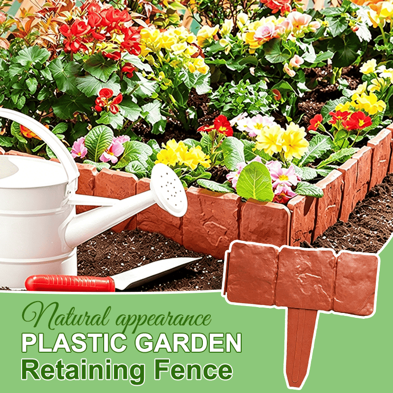 🌻High-quality, durable simulated stone garden fence🌻Stone-effect garden fence