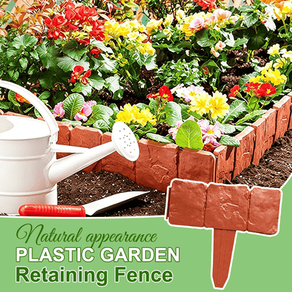 🌻High-quality, durable simulated stone garden fence🌻Stone-effect garden fence