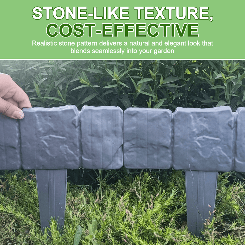🌻High-quality, durable simulated stone garden fence🌻Stone-effect garden fence