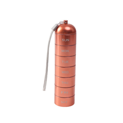 7-Day Waterproof Portable Aluminum Pill Organizer