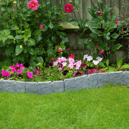 🌻High-quality, durable simulated stone garden fence🌻Stone-effect garden fence