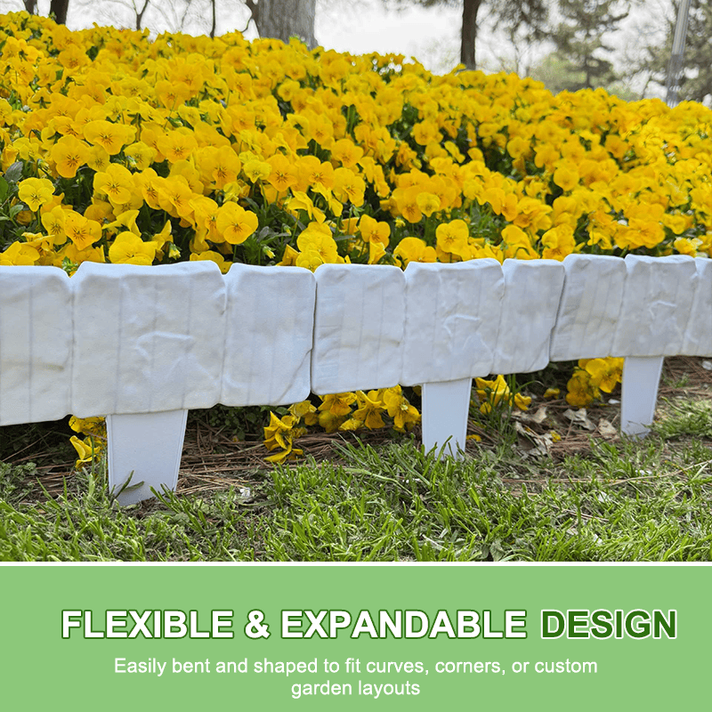 🌻High-quality, durable simulated stone garden fence🌻Stone-effect garden fence