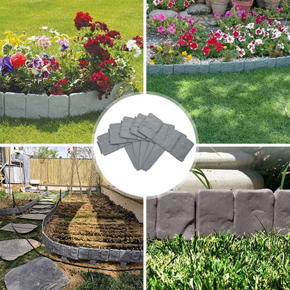 🌻High-quality, durable simulated stone garden fence🌻Stone-effect garden fence
