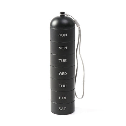 7-Day Waterproof Portable Aluminum Pill Organizer