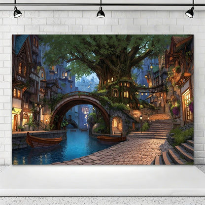 Ultra-Realistic Enchanted Forest Butterfly & Floral Backdrop Banner-Magical Outdoor Party Decoration