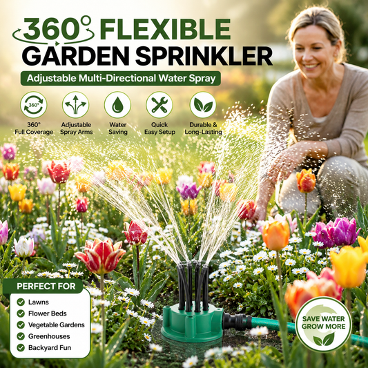 360° Flexible Garden Sprinkler with Adjustable Multi-Directional Water Spray