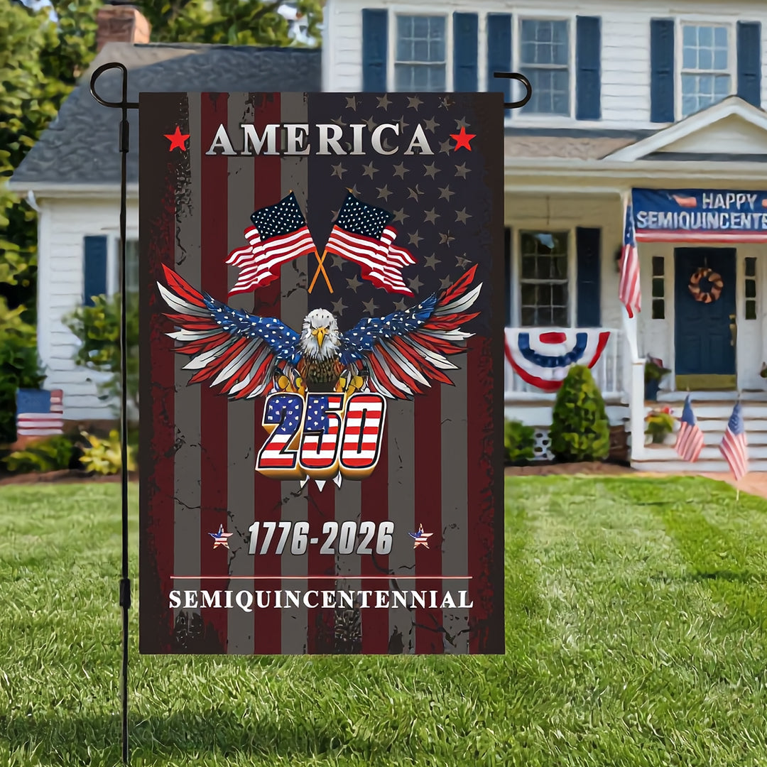 American 250th Anniversary Flag, Independence Day Banner, Commemorative Fan-Shaped Flag, Garden Flag