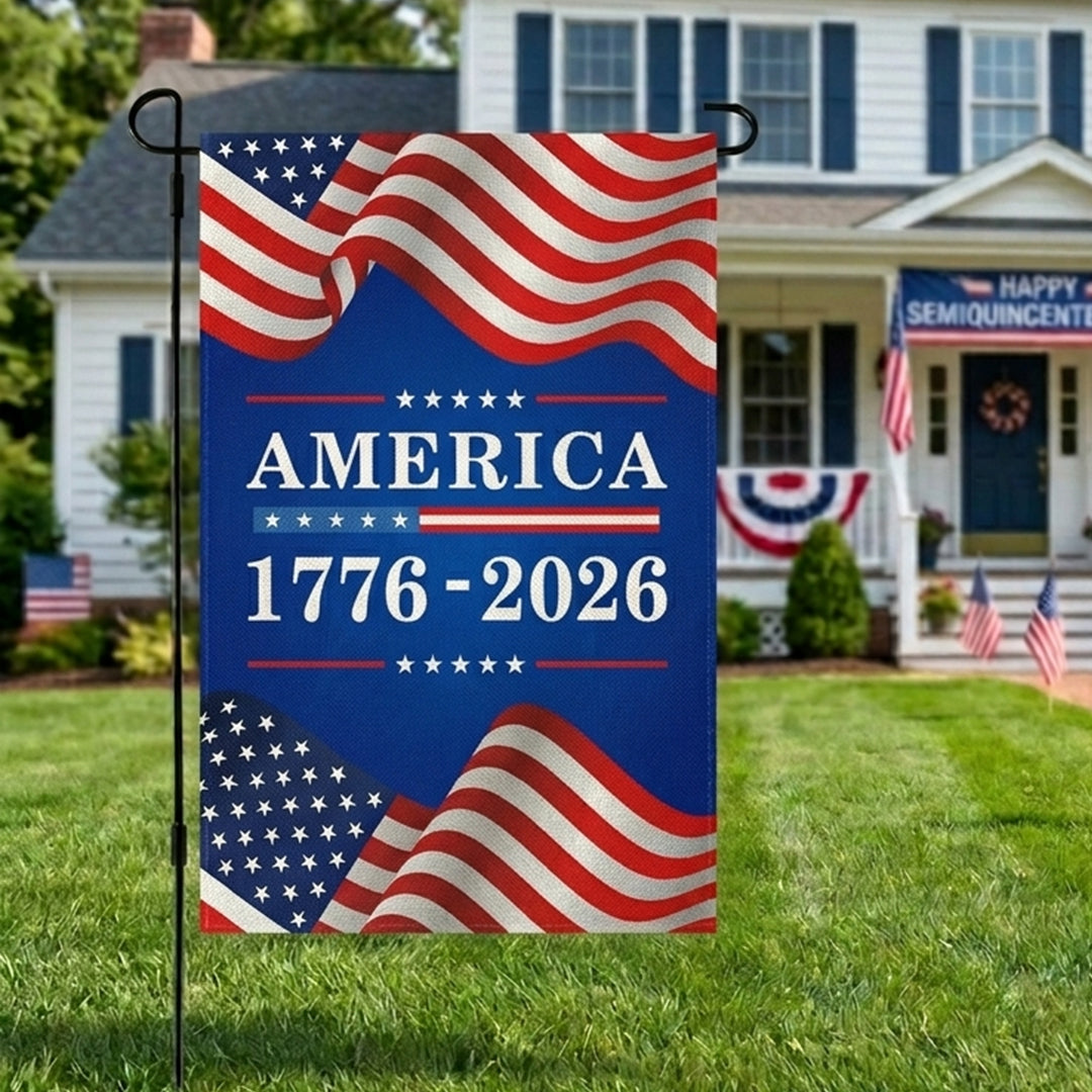 American 250th Anniversary Flag, Independence Day Banner, Commemorative Fan-Shaped Flag, Garden Flag