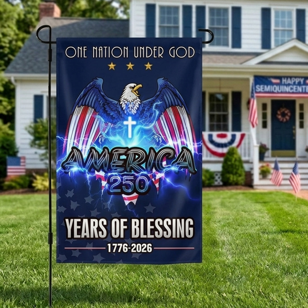 American 250th Anniversary Flag, Independence Day Banner, Commemorative Fan-Shaped Flag, Garden Flag