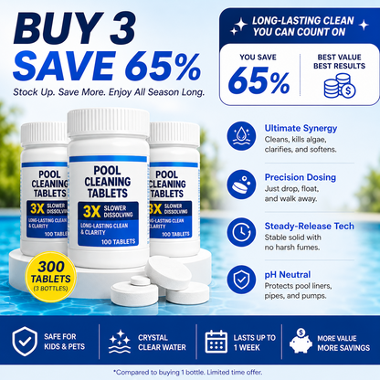 🌊✨ Pool Cleaning Tablets for Crystal Clear Water – Drop, Dissolve, Dive In! 🏊‍♂️