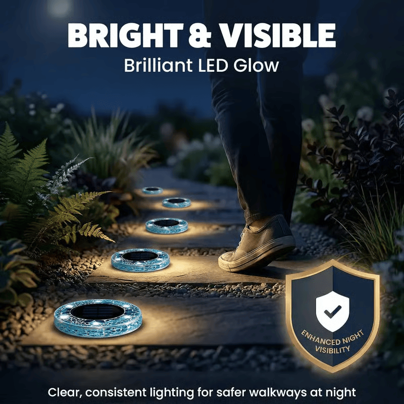 Solar Disk Lights – Handcrafted Mosaic Outdoor LED Waterproof In-Ground & Tabletop Wireless Lighting