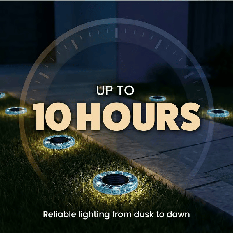 Solar Disk Lights – Handcrafted Mosaic Outdoor LED Waterproof In-Ground & Tabletop Wireless Lighting