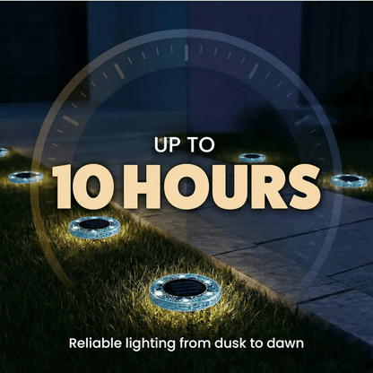 Solar Disk Lights – Handcrafted Mosaic Outdoor LED Waterproof In-Ground & Tabletop Wireless Lighting