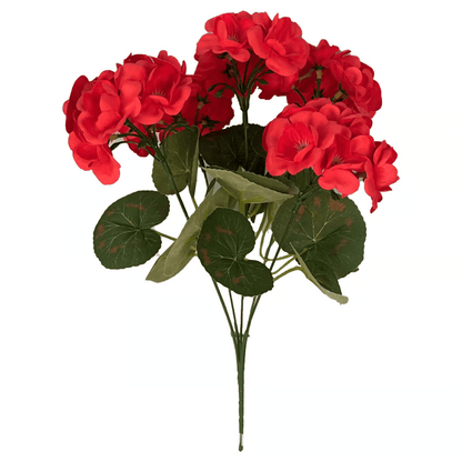 🌸 Lush, UV-Resistant Artificial Geraniums – Real Look, No Maintenance! 🌞🏡