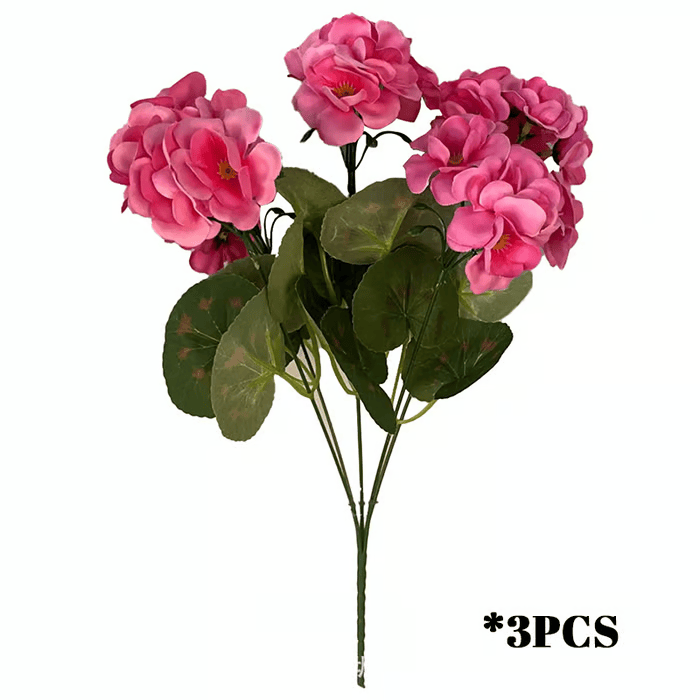 🌸 Lush, UV-Resistant Artificial Geraniums – Real Look, No Maintenance! 🌞🏡