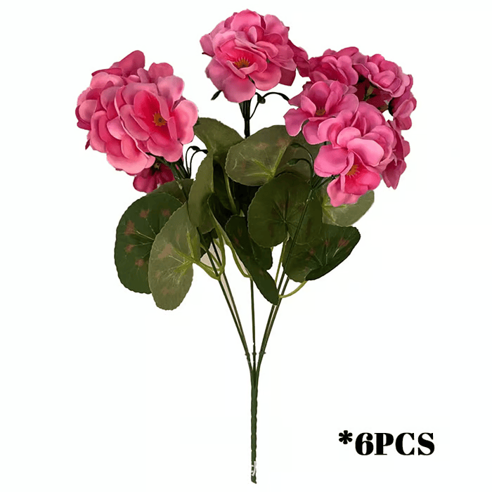 🌸 Lush, UV-Resistant Artificial Geraniums – Real Look, No Maintenance! 🌞🏡